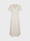 Gerard Darel Elouane Embroidered Cotton Midi Dress, Natural