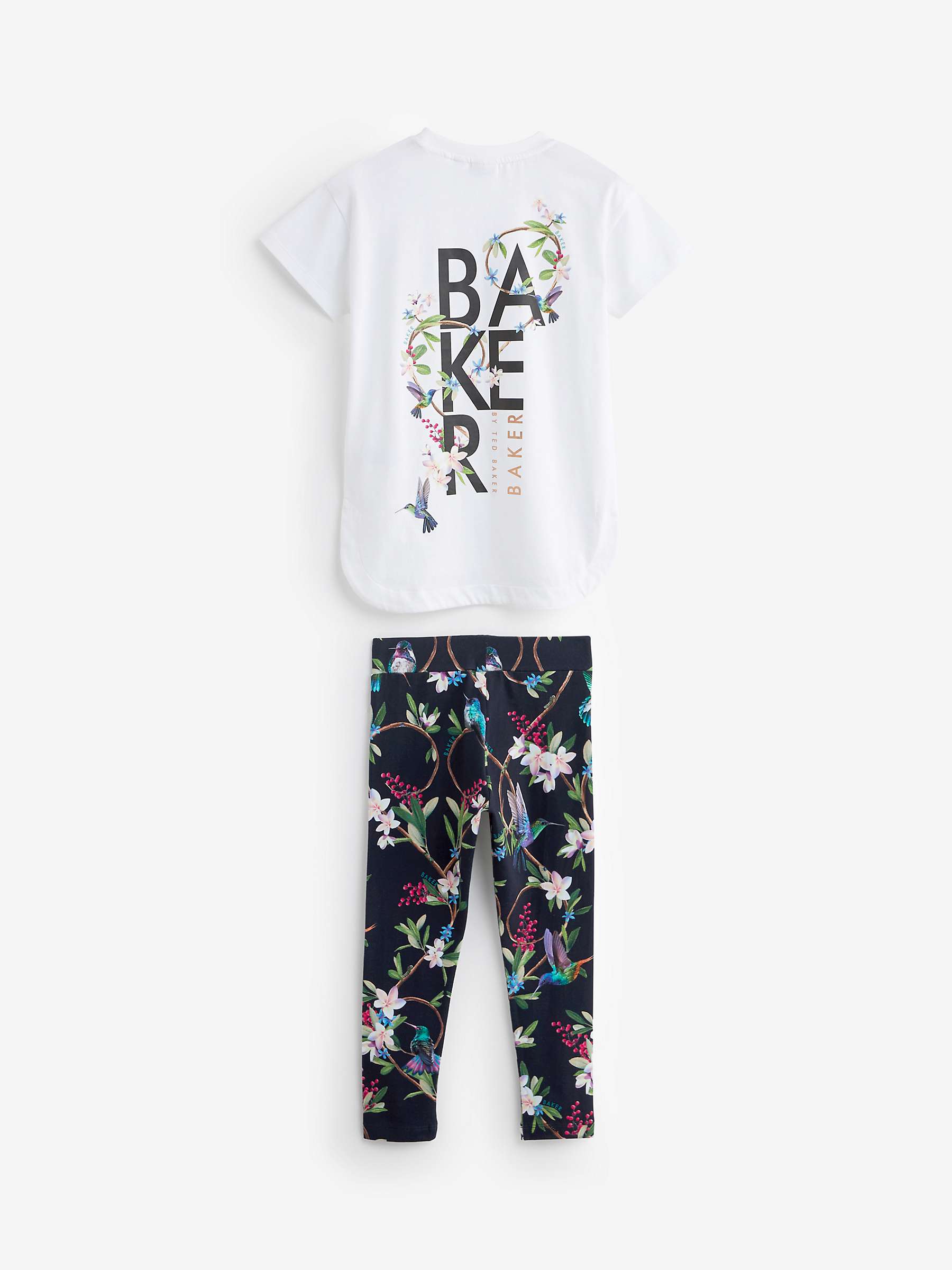 Buy Ted Baker Kids' Logo Floral Graphic T-Shirt & Leggings Set, Navy/Multi Online at johnlewis.com