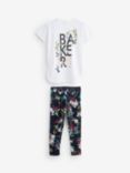 Ted Baker Kids' Logo Floral Graphic T-Shirt & Leggings Set, Navy/Multi, Navy/White