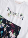 Ted Baker Kids' Logo Floral Graphic T-Shirt & Leggings Set, Navy/Multi