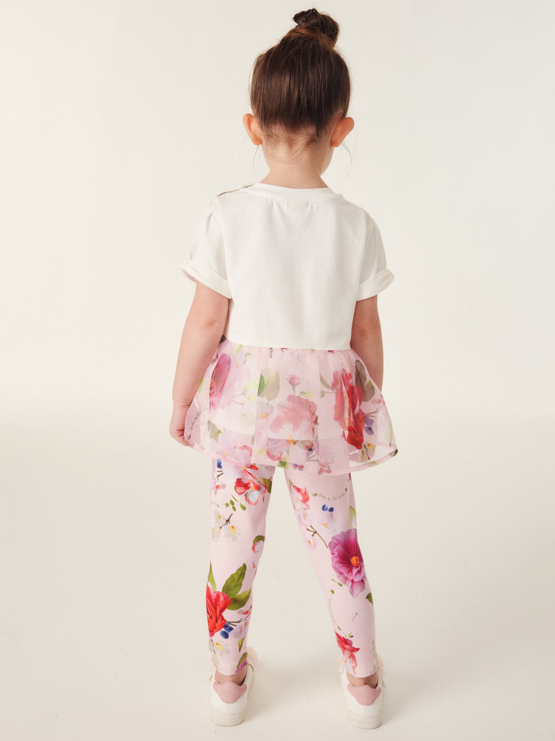 Buy Ted Baker Baby Logo Floral Organza Peplum Top & Leggings Set, Pink/Multi Online at johnlewis.com