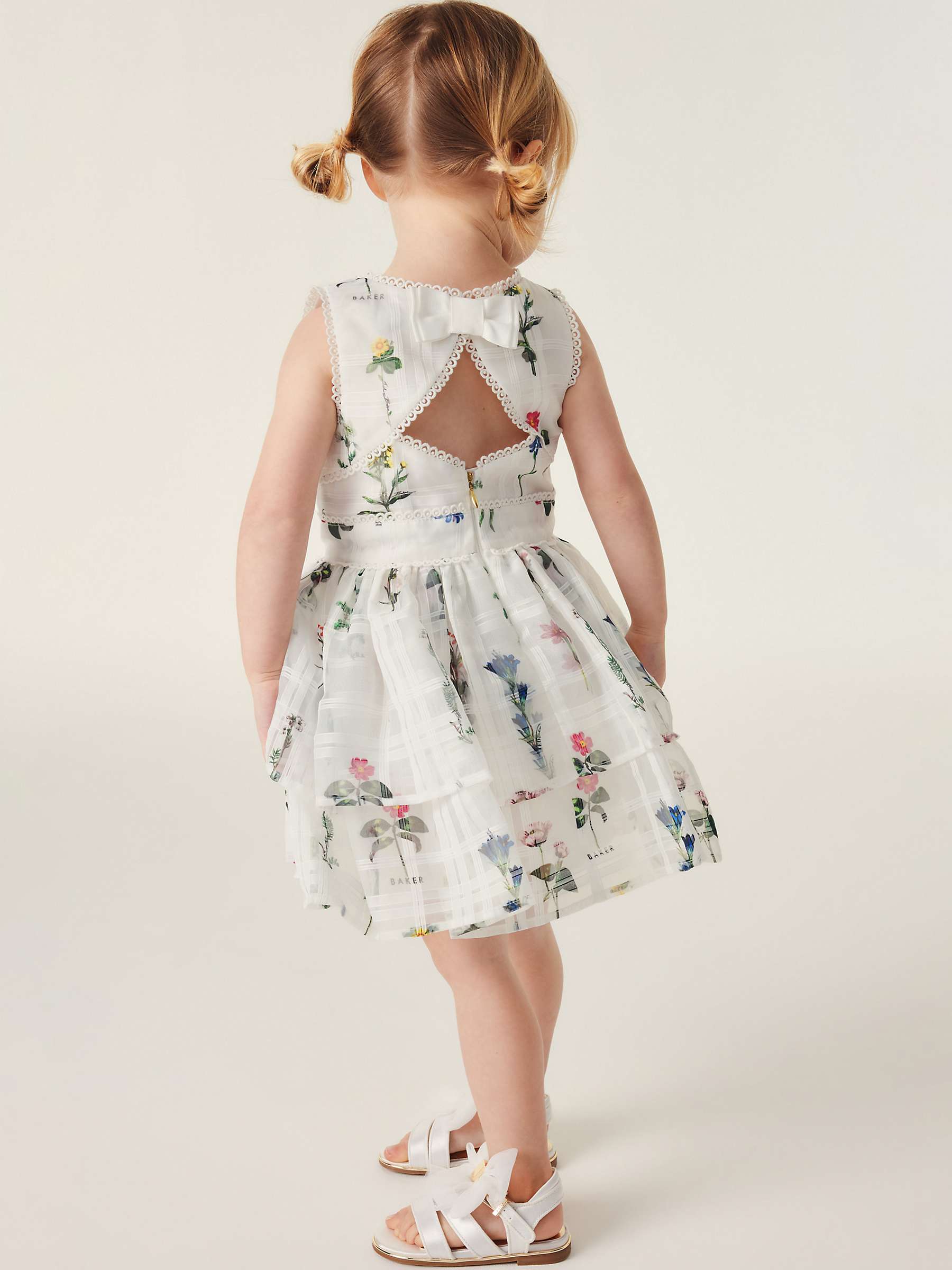 Buy Ted Baker Baby Floral Burnout Frill Dress, White/Multi Online at johnlewis.com