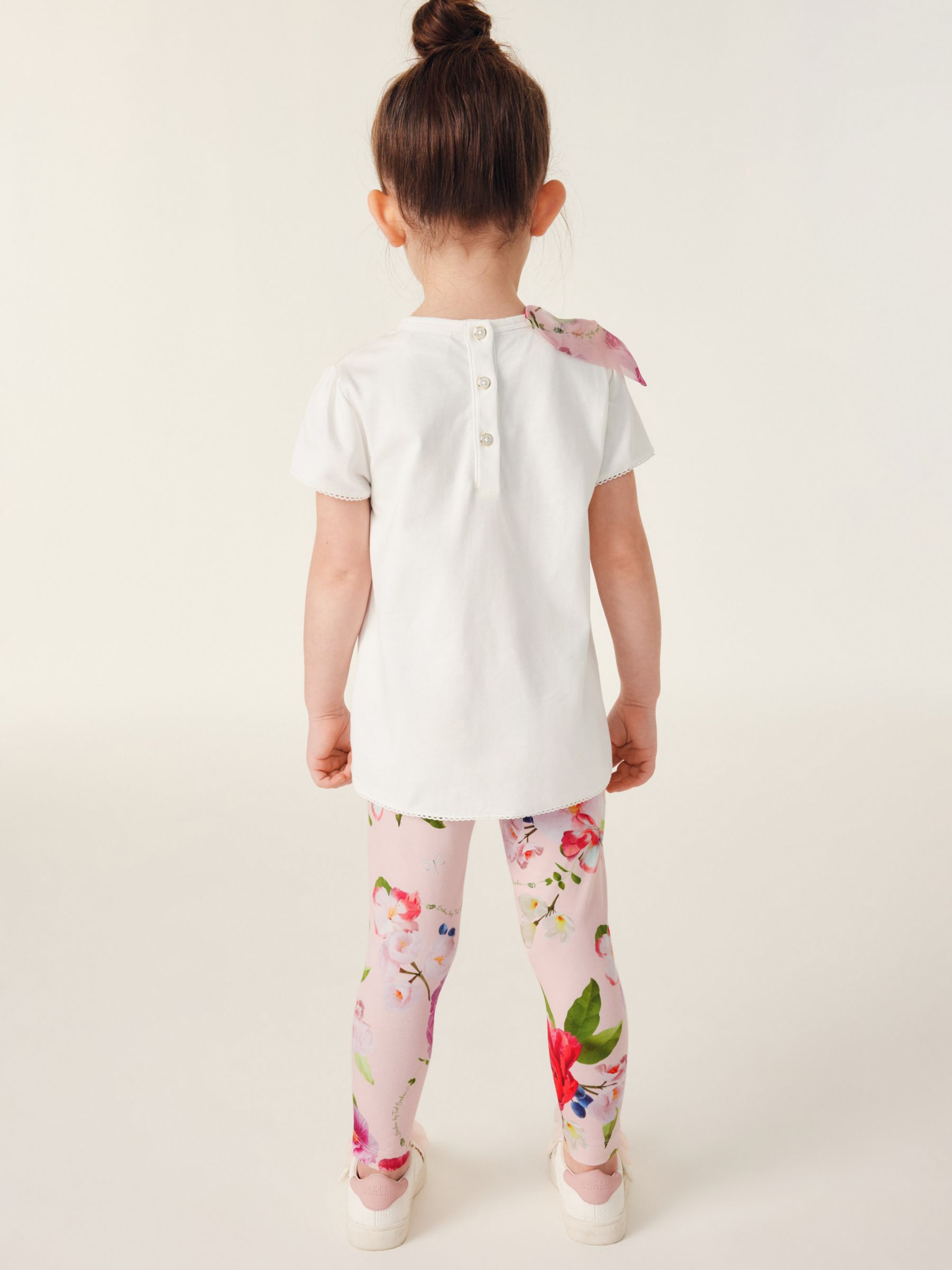 Ted Baker Baby Floral Bow T-Shirt & Leggings Set, Pink/Multi, 3-6 months
