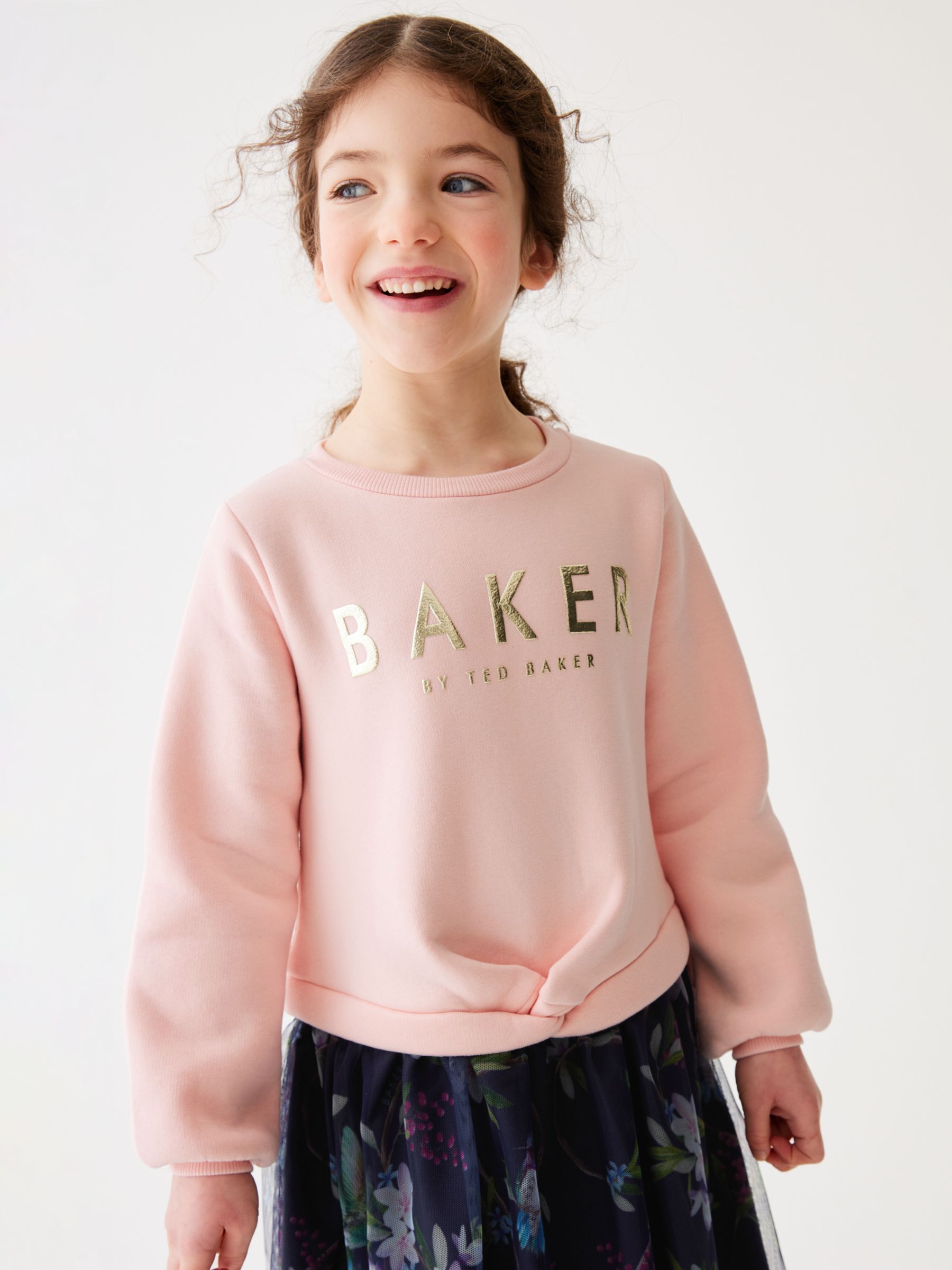 Buy Ted Baker Kids' Mockable Logo Sweatshirt Dress, Pink/Multi Online at johnlewis.com