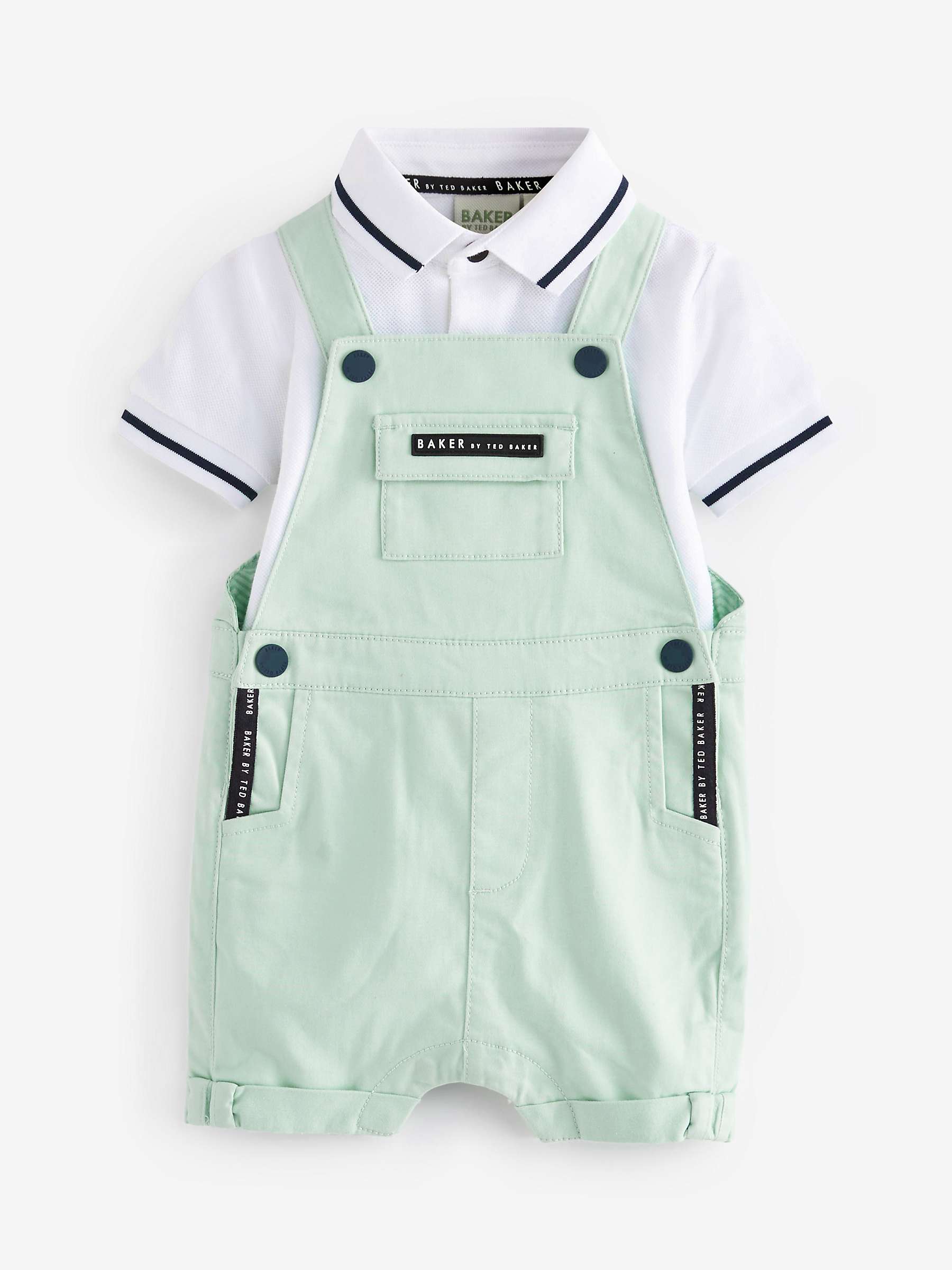 Buy Ted Baker Baby Dungarees & Polo Shirt Set, Green/Multi Online at johnlewis.com