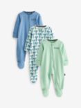 Ted Baker Baby Logo/Block Sleepsuits, Pack Of 3, Blue/Multi