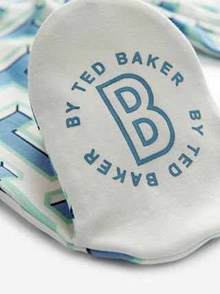 Ted Baker Baby Logo/Block Sleepsuits, Pack Of 3, Blue/Multi
