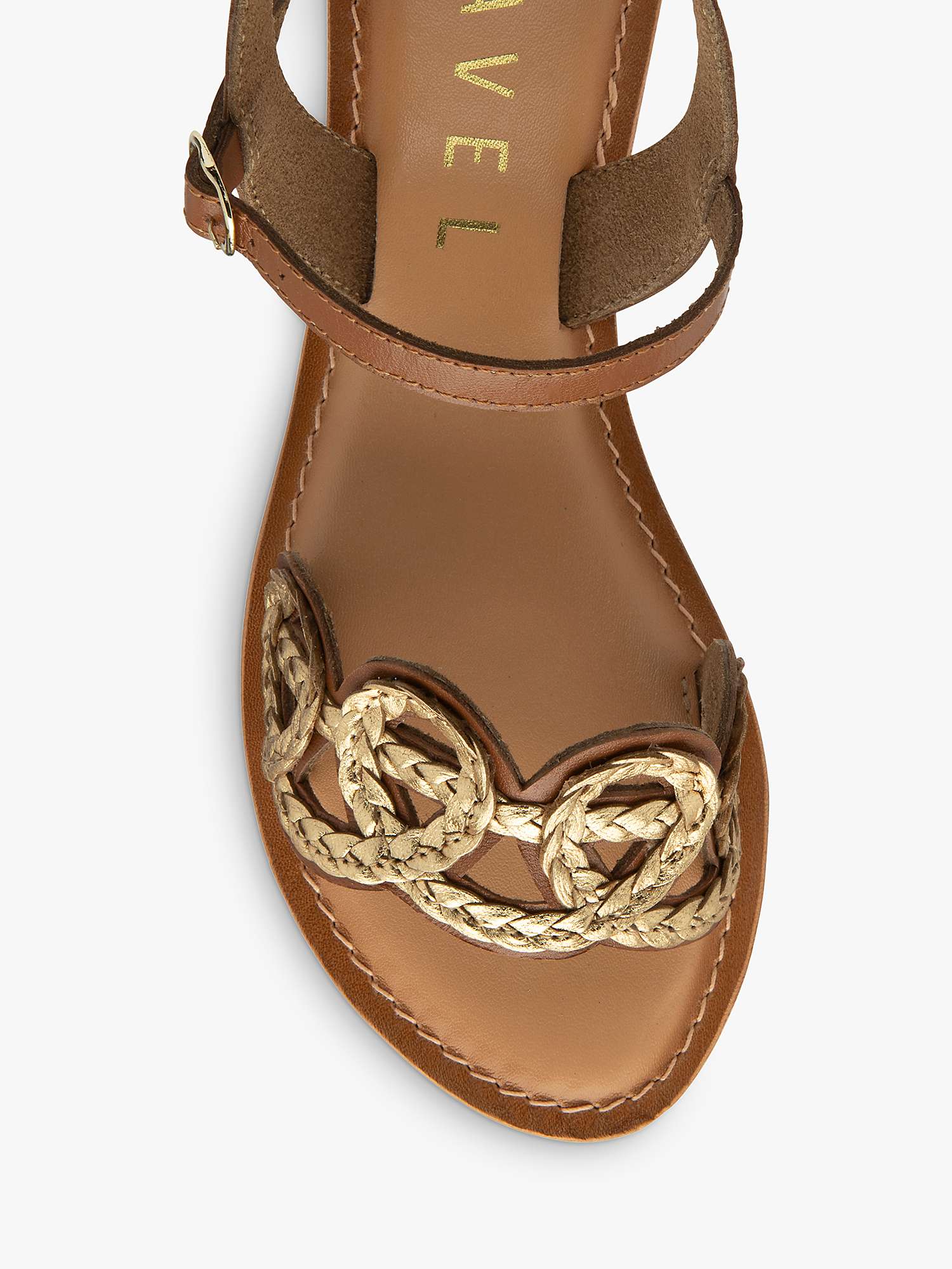 Buy Ravel Lauder Leather Flat Sandals, Tan Online at johnlewis.com