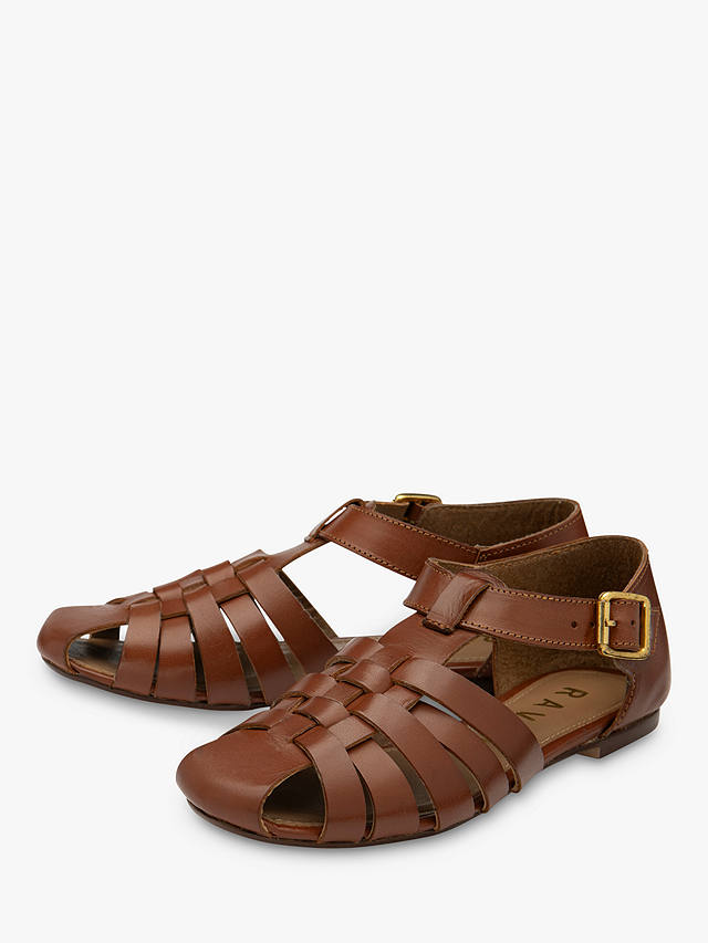 Ravel Galston Leather Flat Sandals, Tan