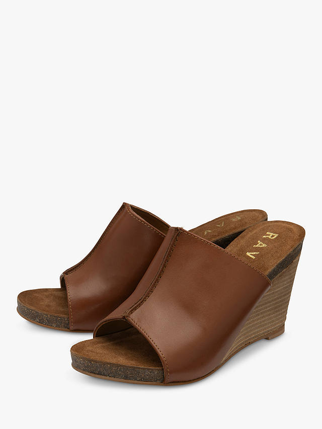 Ravel Corby Leather Wedge Sandals, Tan