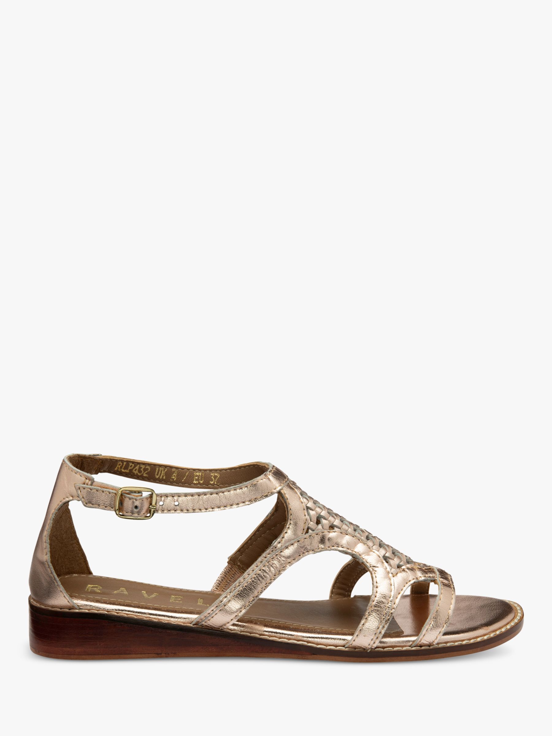 Ravel Cardwell Leather Sandals, Gold at John Lewis & Partners