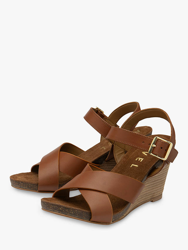Ravel Kelty Leather Wedge Sandals, Tan