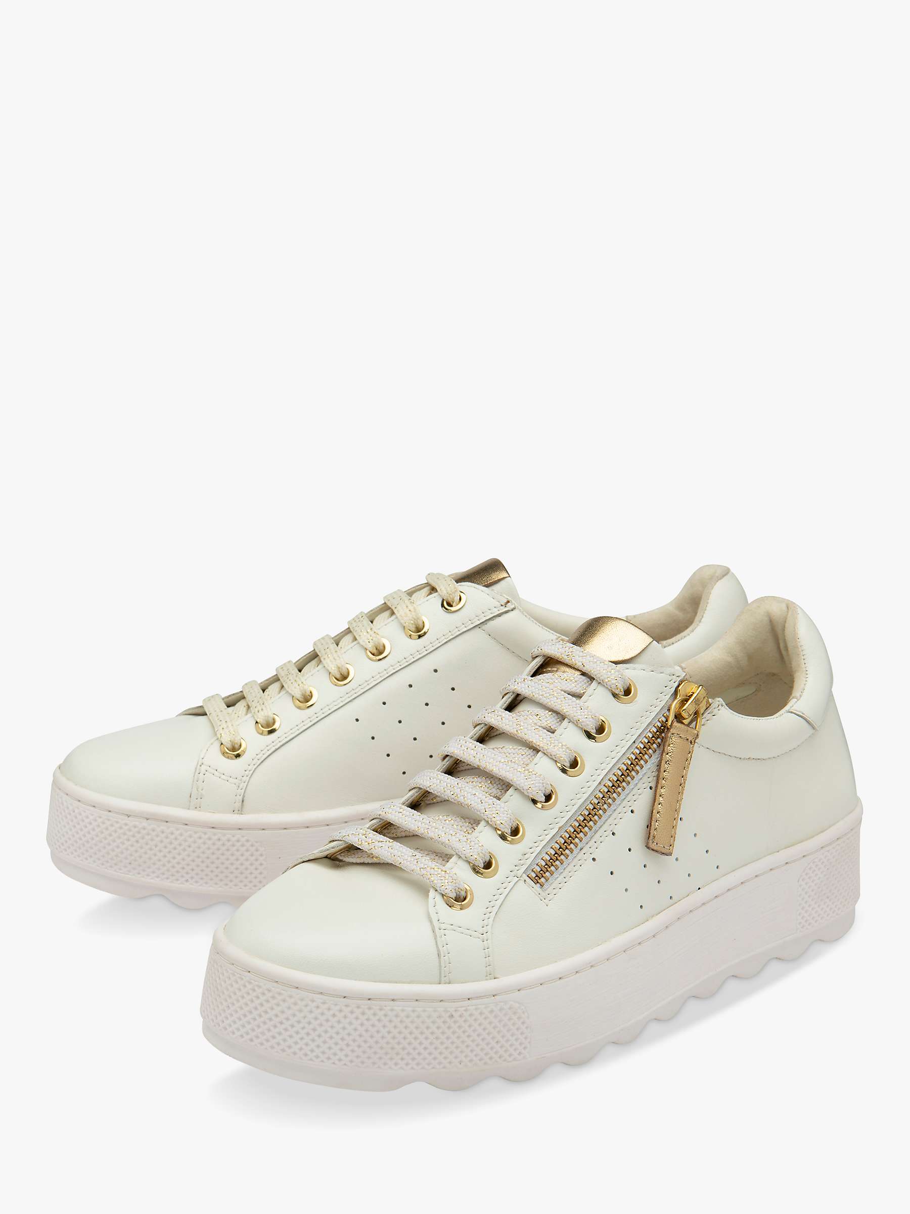 Buy Ravel Calton Leather Trainers, White Online at johnlewis.com