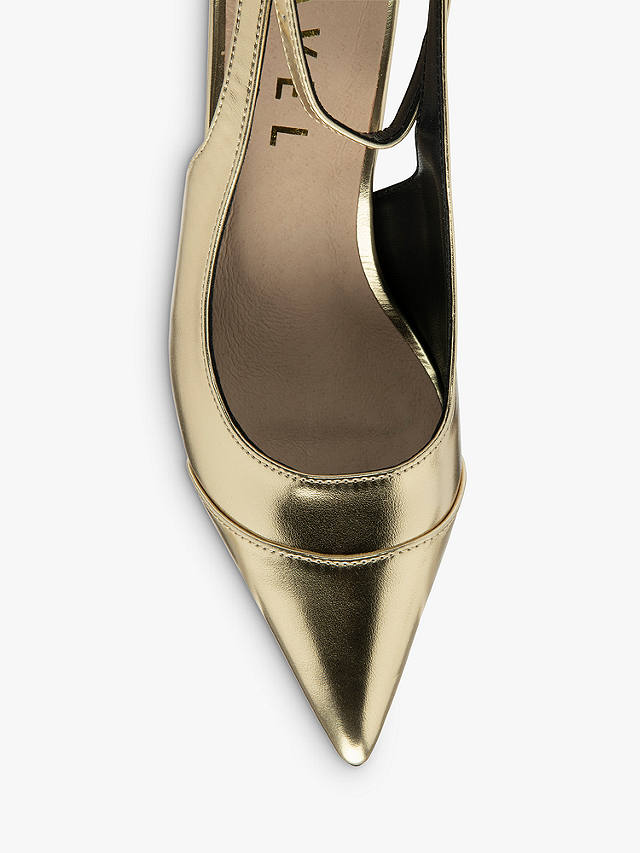 Ravel Catrine Pointed Toe Court Shoes, Black, Gold