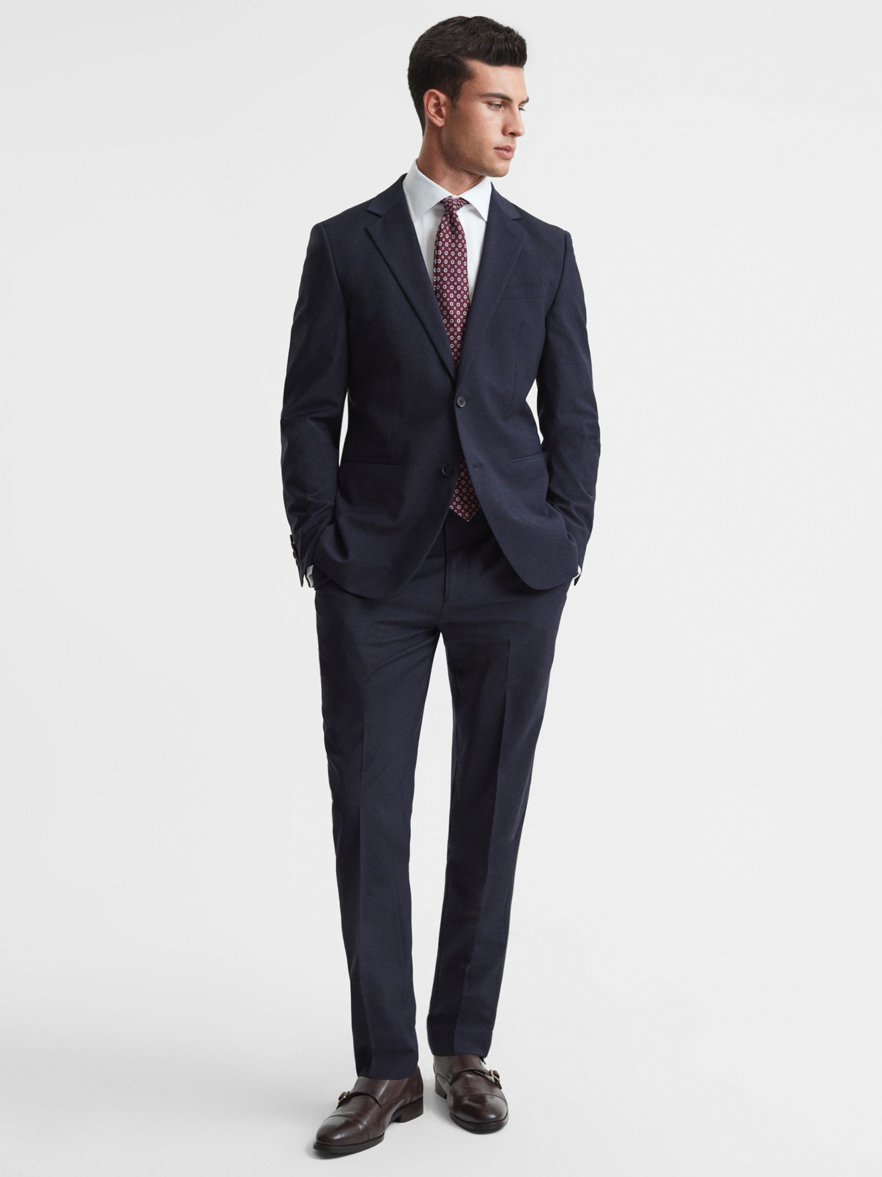 Reiss Hope Wool Blend Tailored Fit Suit Jacket, Navy, 34R