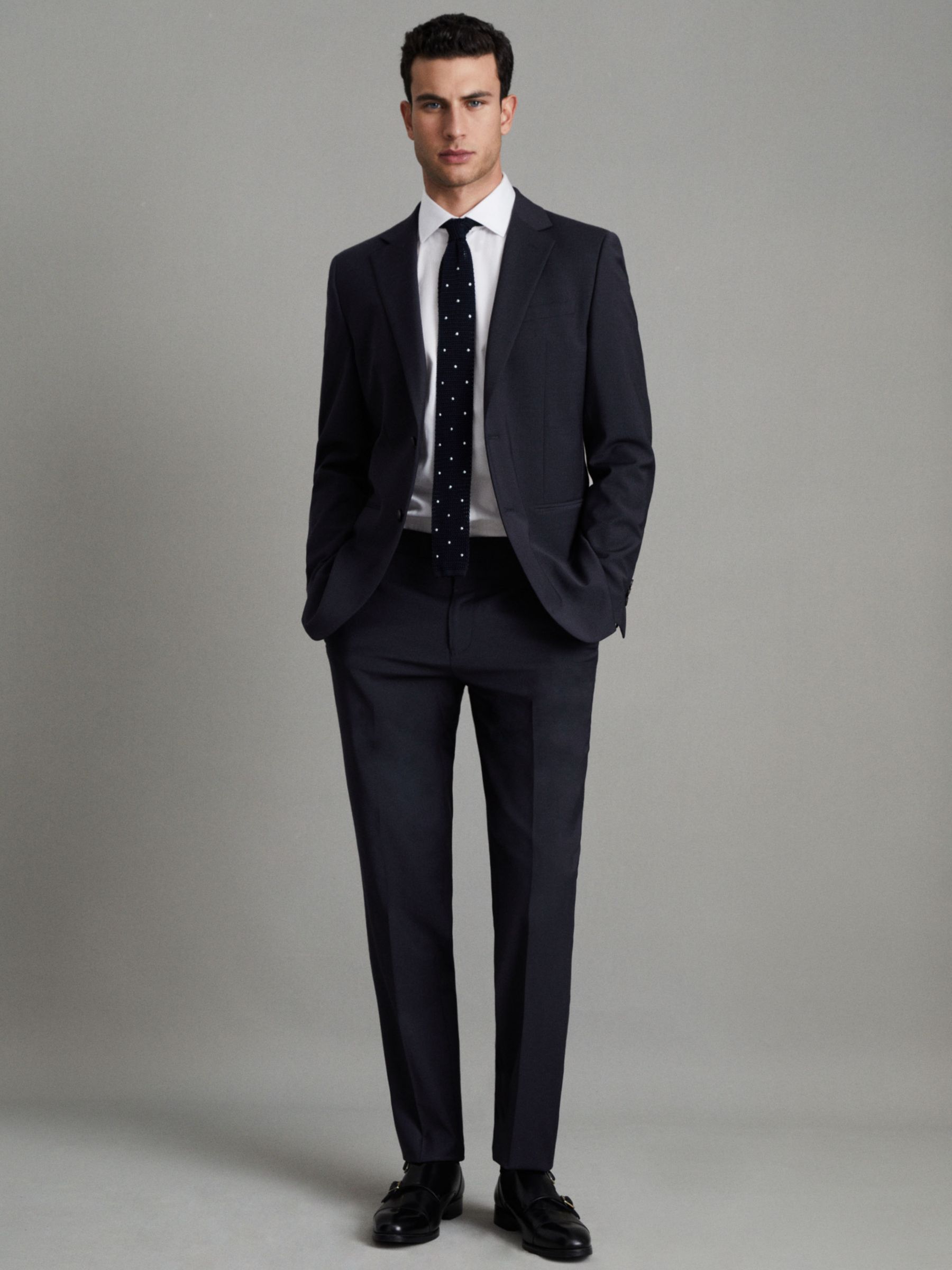 Buy Reiss Hope Modern Fit Travel Trousers, Navy Online at johnlewis.com