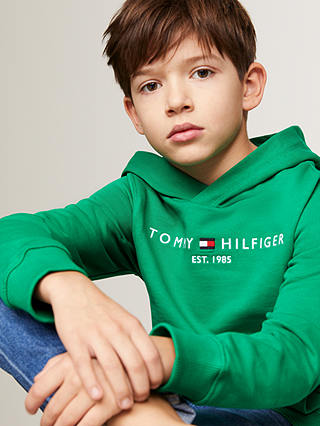 Tommy Hilfiger Kids' Essential Pullover Hoodie, Olympic Green