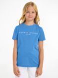Tommy Hilfiger Kids' Essential Organic Cotton Logo Tee, Blue Spell
