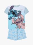 Brand Threads Kids' Stitch & Angel Graphic Short Pyjama Set, Blue