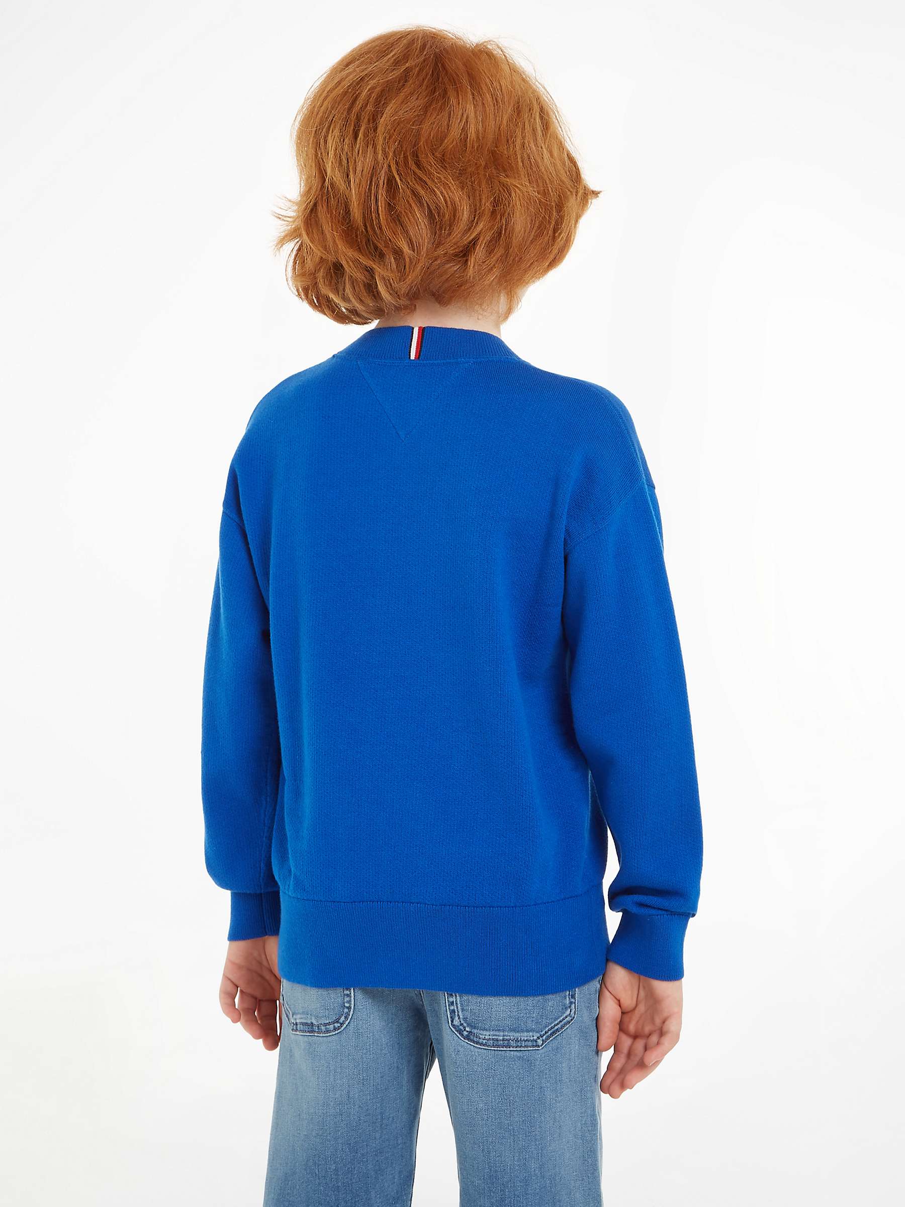 Buy Tommy Hilfiger Kids' Varsity Organic Cotton Jumper, Ultra Blue Online at johnlewis.com
