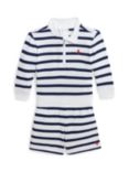 Ralph Lauren Baby Cotton Striped Top & Shorts Set, White/Multi