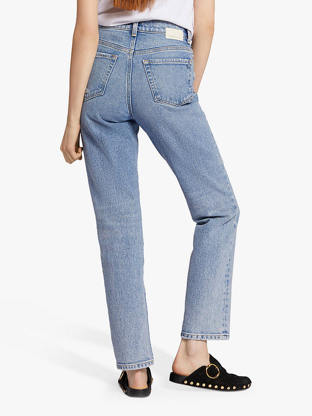Current/Elliott The Soulmate High Rise Slim Straight Distressed Jeans, Camino Light Blue