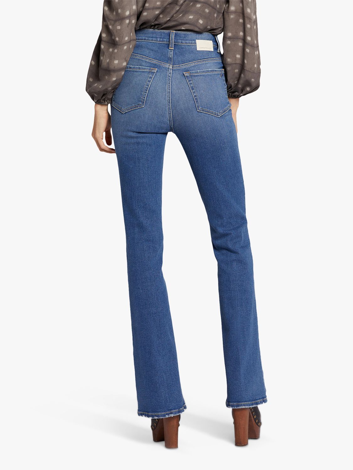 Current/Elliott The Side Street High Rise Flare Jeans, Vapor Mid Blue at  John Lewis & Partners