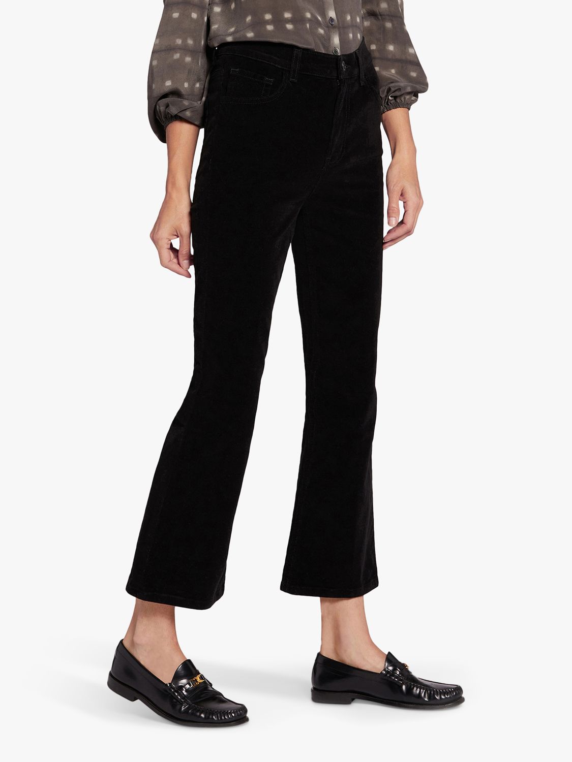 Current/Elliott The Boulevard Mid Rise Crop Bootcut Jeans, Black at ...