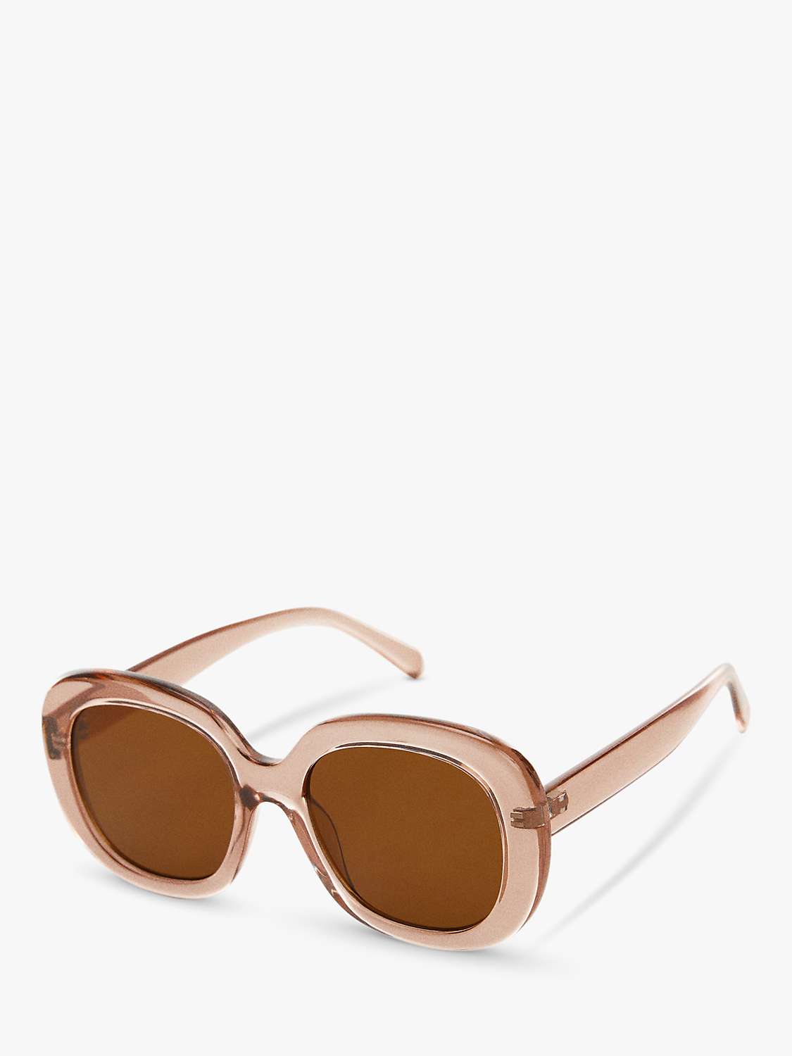 Buy Mango Women's Favignan Oval Sunglasses, Clear Orange/Brown Online at johnlewis.com