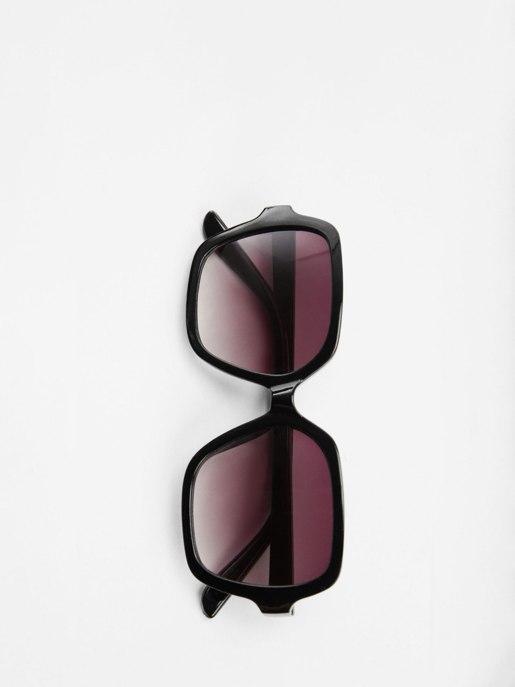Mango Fernanda Square Tortoiseshell Sunglasses, Black, One Size