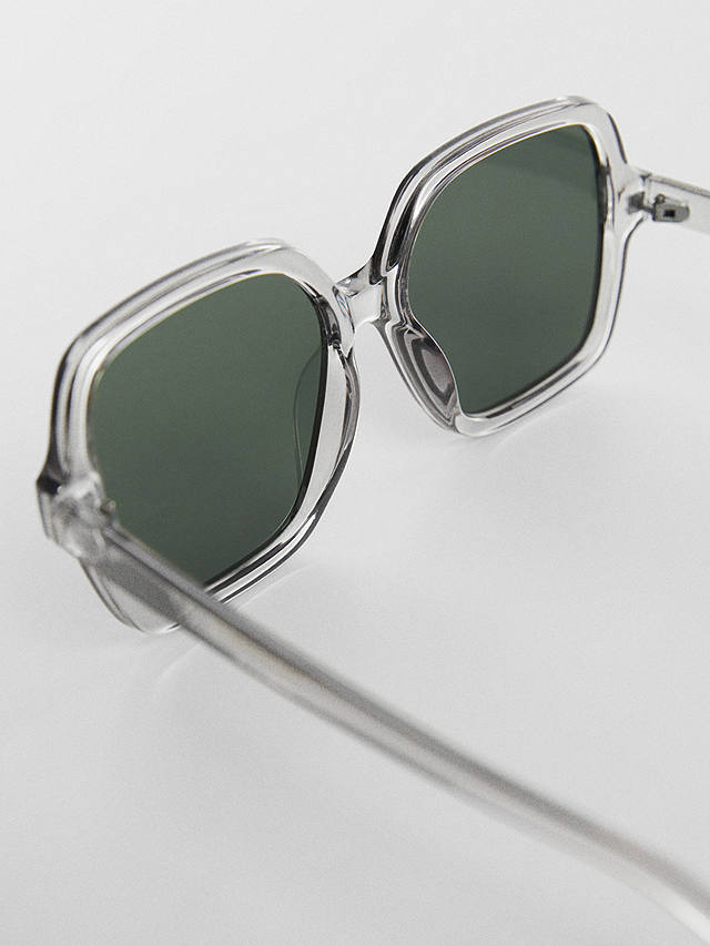 Mango Fernanda Square Tortoiseshell Sunglasses, Grey
