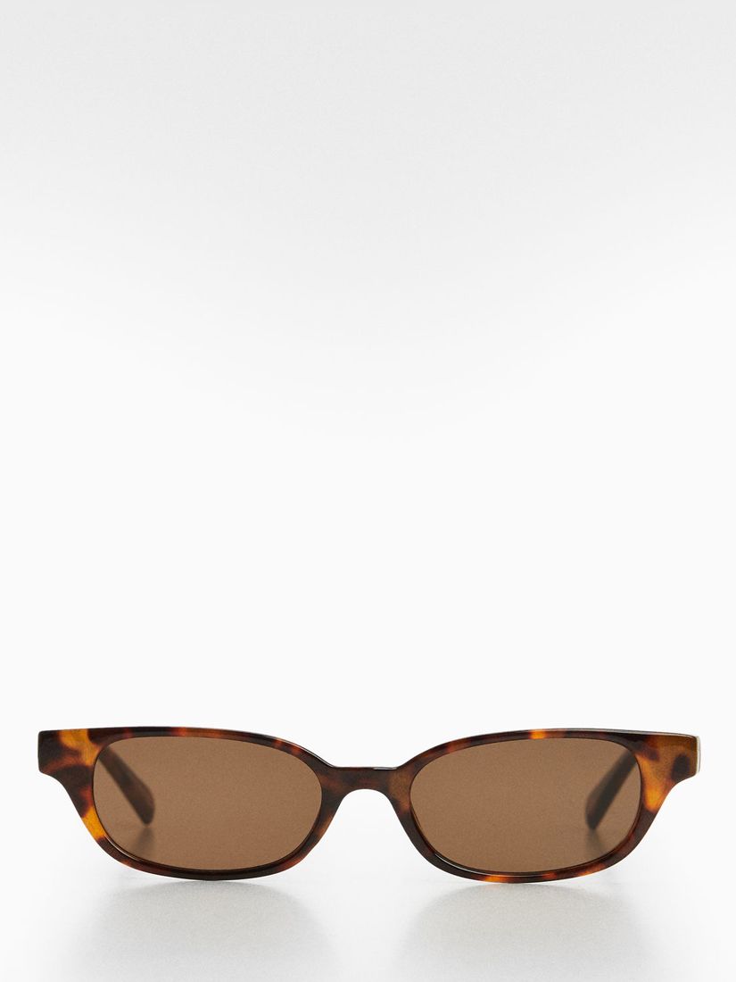 Mango Women's Fidela Retro Sunglasses, Dark Brown, One Size