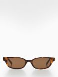 Mango Women's Fidela Retro Sunglasses, Dark Brown