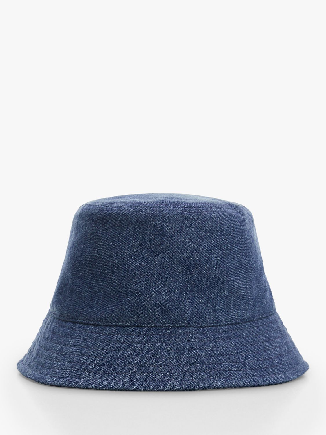 Mango Izziede Denim Bucket Hat, Open Blue, One Size