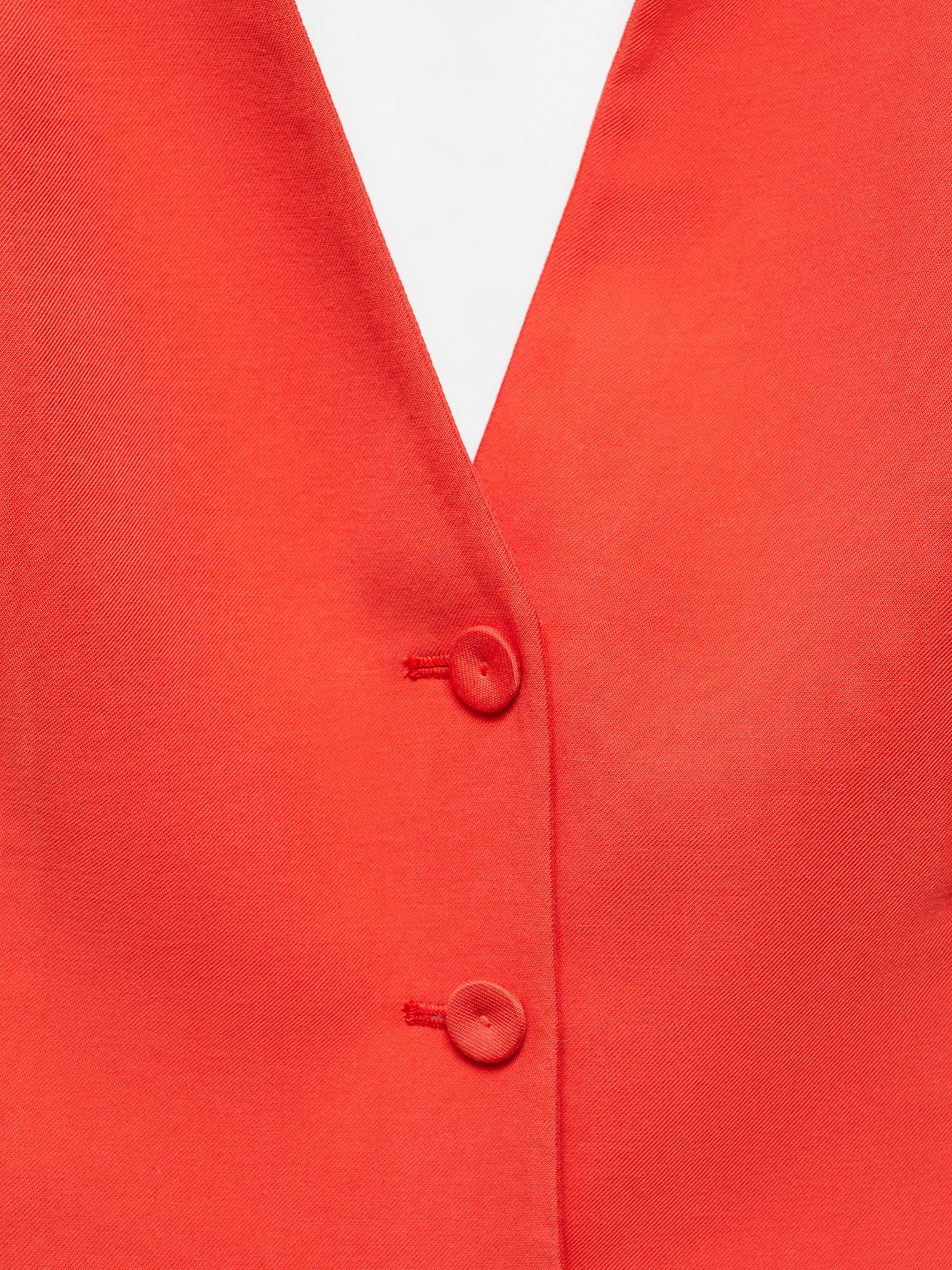 Mango Tempo Suit Waistcoat, Bright Red, XXS