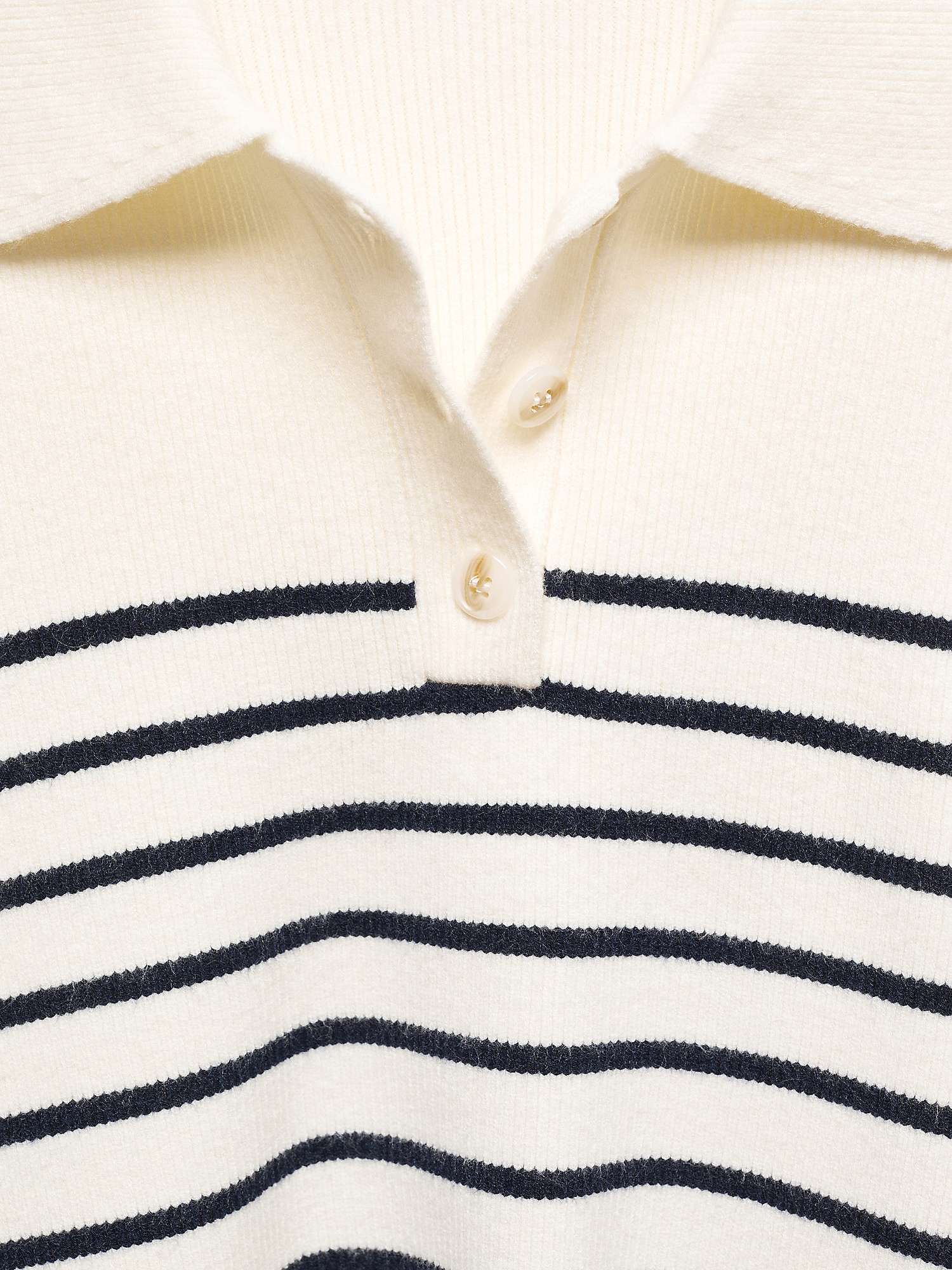 Buy Mango Ricciove Collar Stripe Jumper, Cream/Navy Online at johnlewis.com