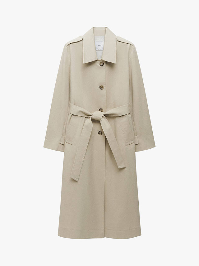 Mango Candy Cotton Trench, Light Beige