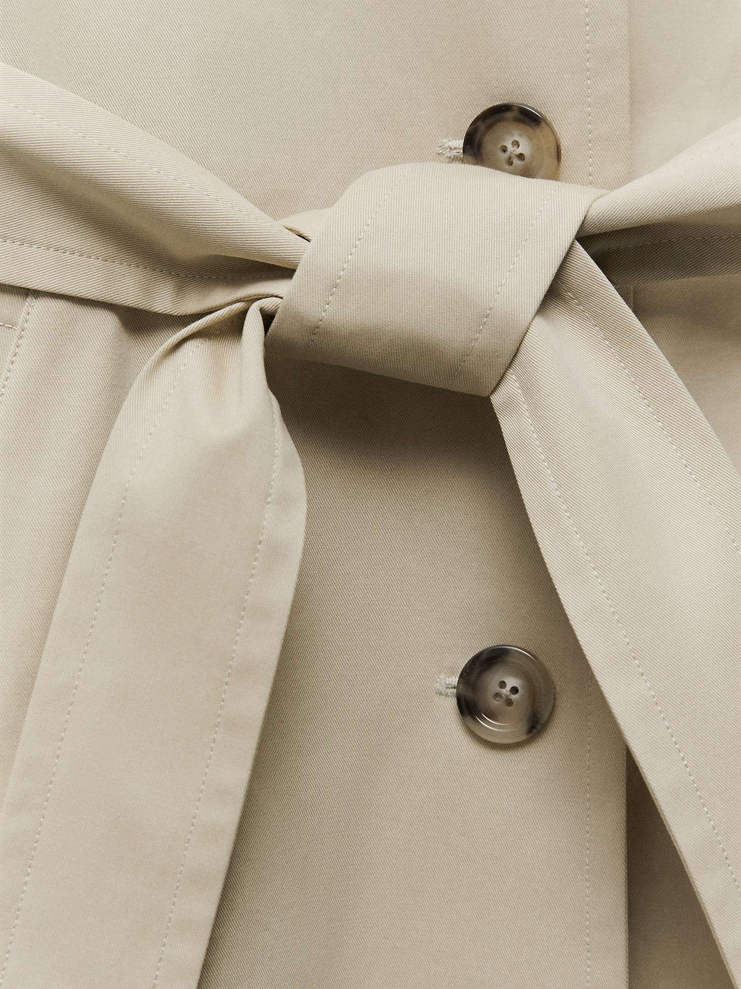 Buy Mango Candy Cotton Trench, Light Beige Online at johnlewis.com