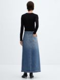 Mango Mermaid Asymmetrical Denim Skirt, Open Blue