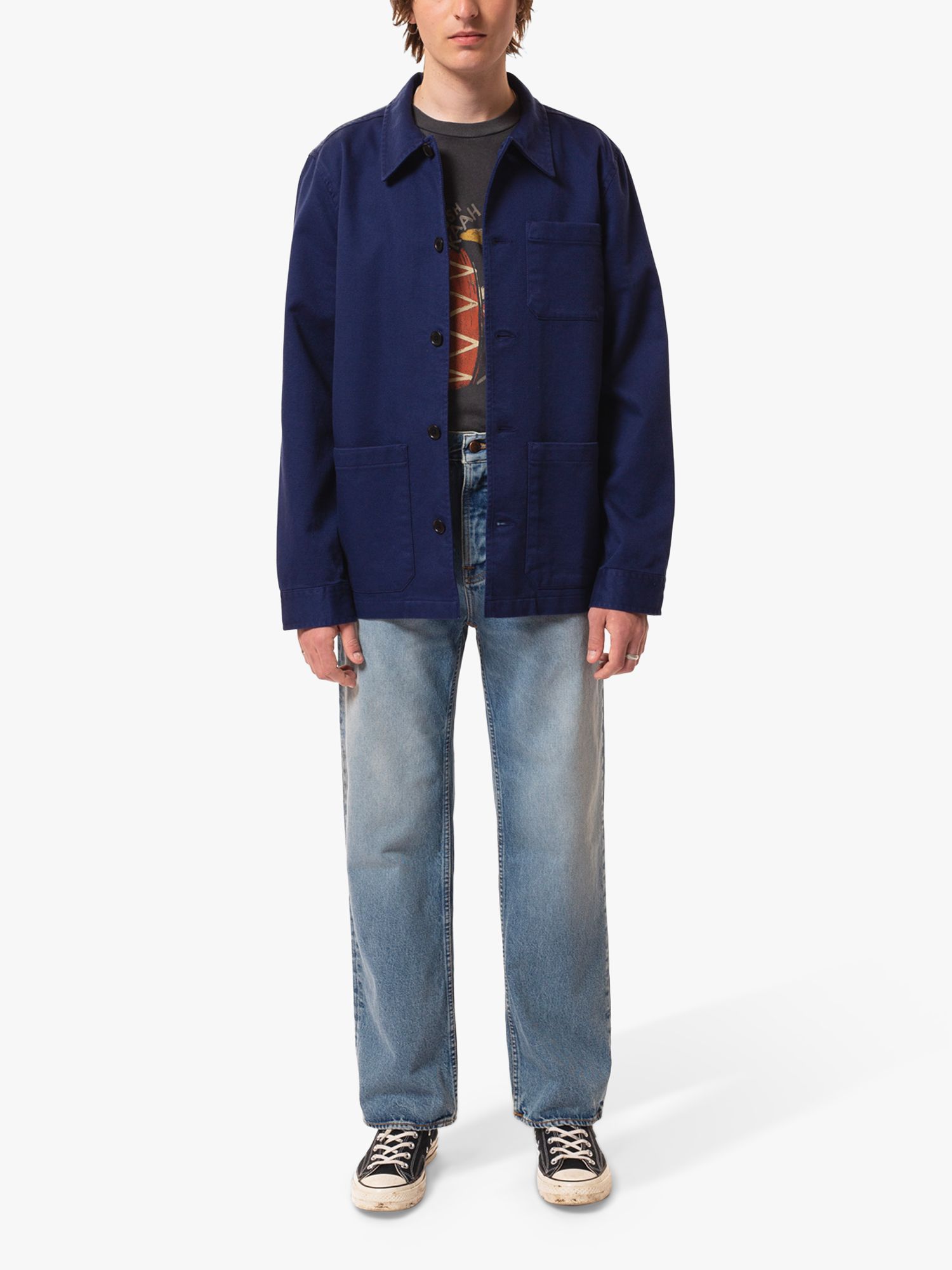 Nudie Jeans Barney Worker Jacket, Mid Blue, XS