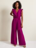 Phase Eight Petite Ayla Ruffle Jumpsuit, Magenta