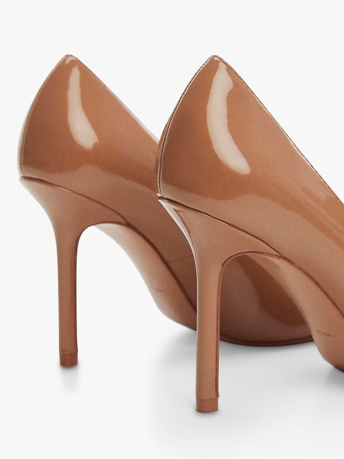 Buy Mango Regina Patent Pointed High Heel Court Shoes , Medium Brown Online at johnlewis.com