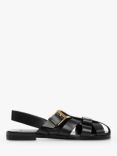 Mango Loraine Leather Jelly Shoes, Black