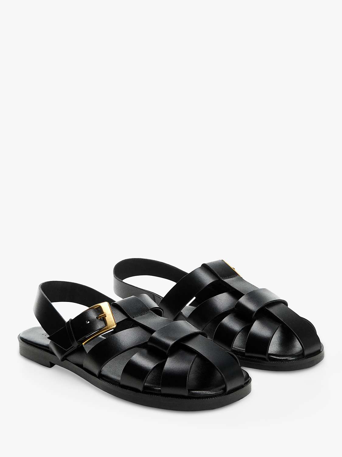 Buy Mango Loraine Leather Jelly Shoes, Black Online at johnlewis.com