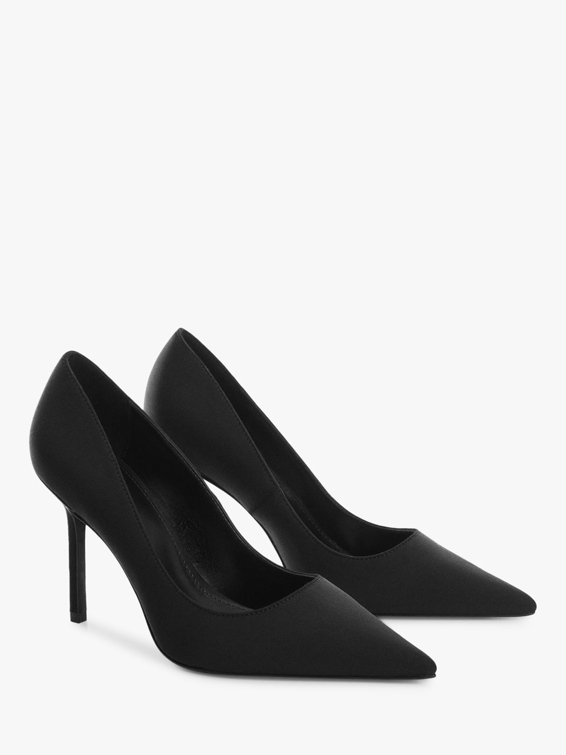 Buy Mango Regina Pointed Toe High Heel Court Shoes, Black Online at johnlewis.com