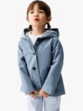 Mango Baby Grace Button Through Hooded Jacket, Medium Blue