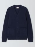 John Lewis ANYDAY V-Neck Cotton Blend Knit Cardigan, Navy