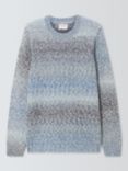 John Lewis ANYDAY Ombre Cotton Blend Knit Crew Neck Jumper, Light Brown