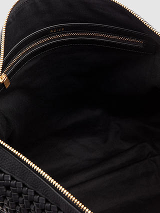Reiss Vigo Woven Leather Tote Bag, Black