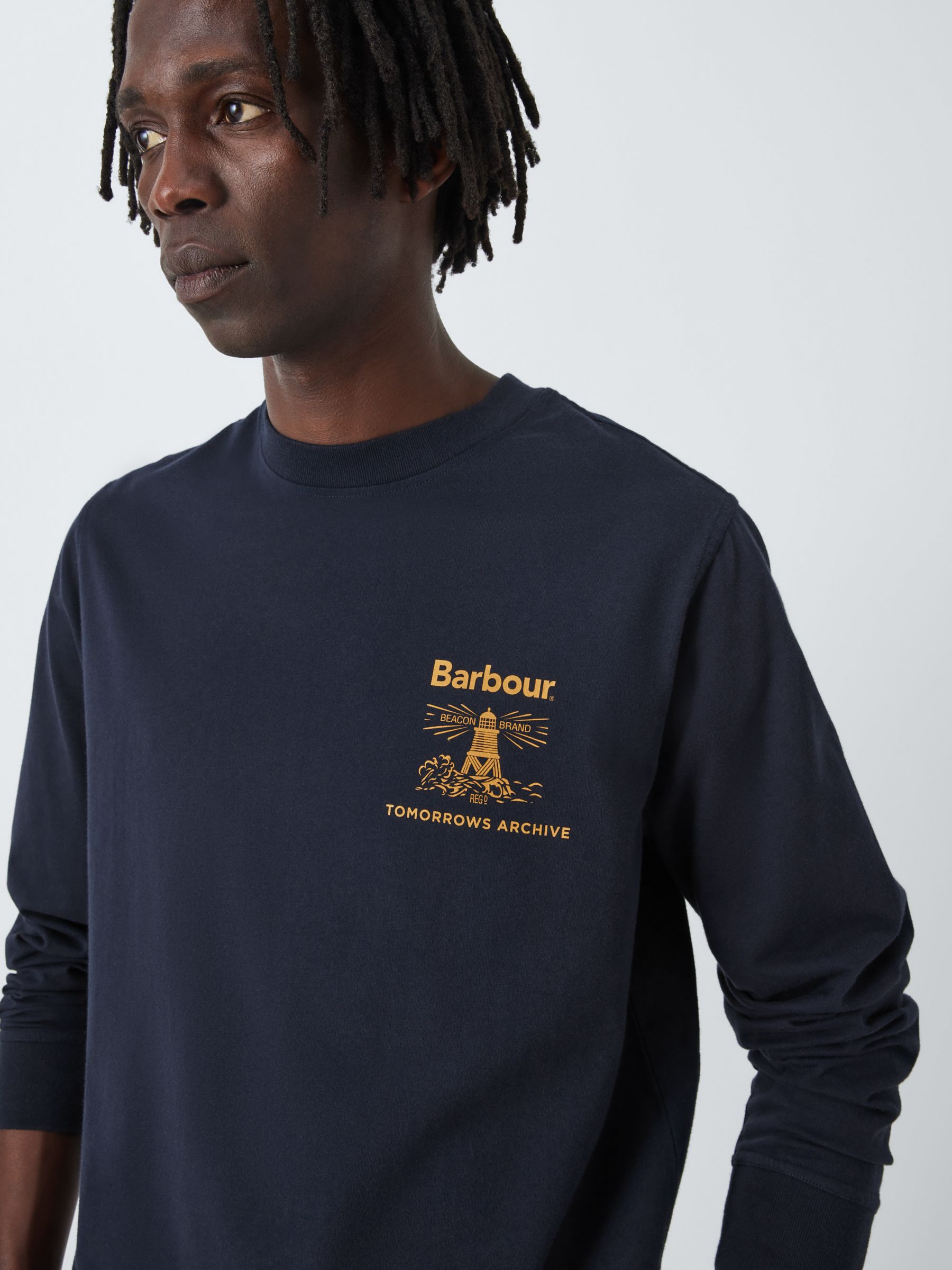 Barbour Tomorrow's Archive Arbour Long Sleeve T-Shirt, Navy, M